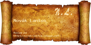 Novák Lantos névjegykártya